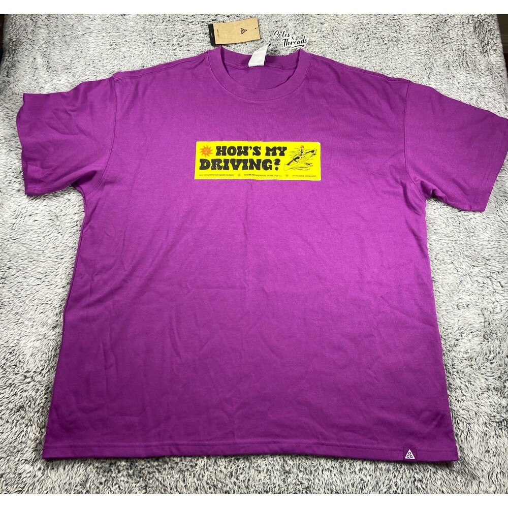 Nike ACG Dri-FIT Canoe Sticker Graphic T-Shirt Size XL Men Purple HV1294-505